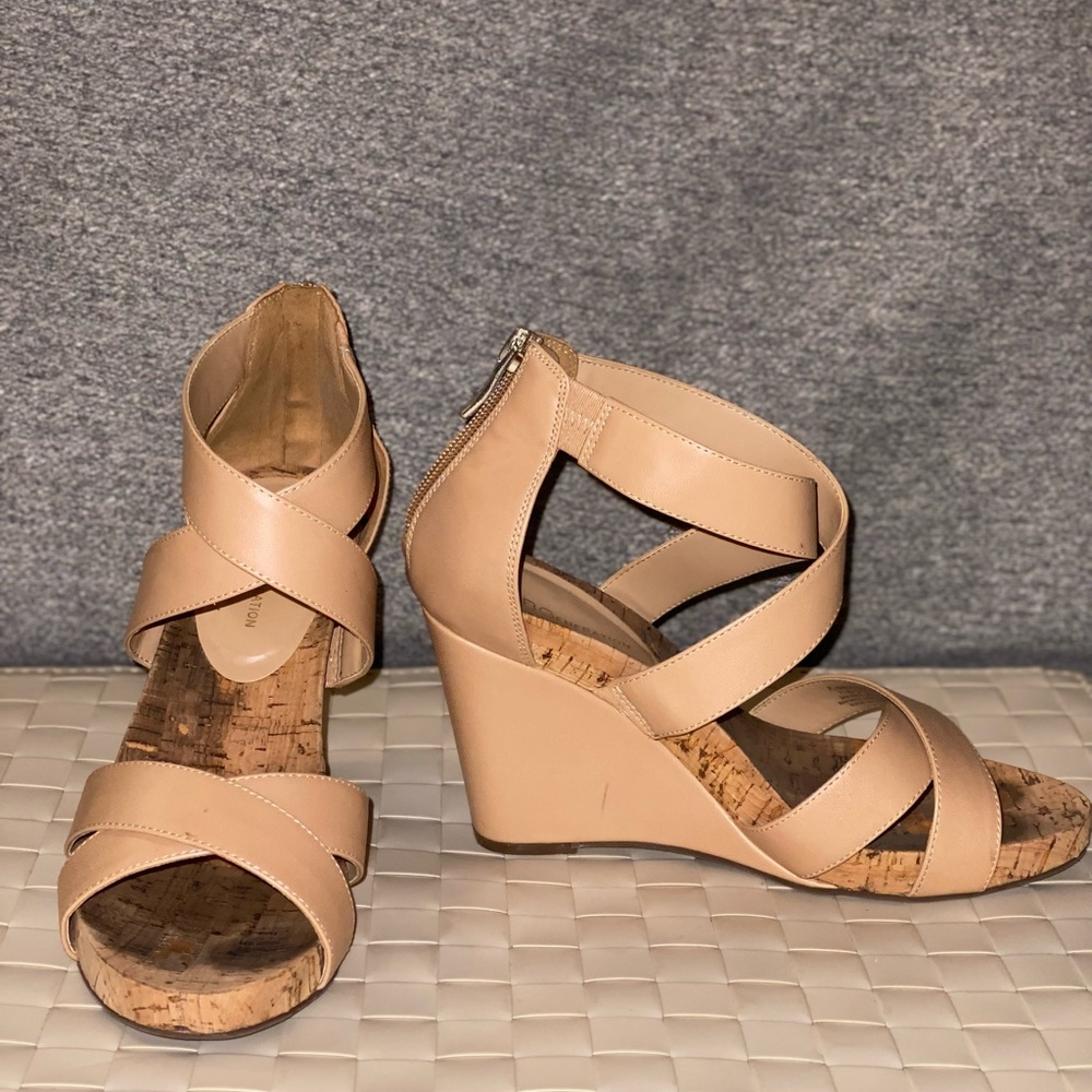 BCBG Strap wedge shoe